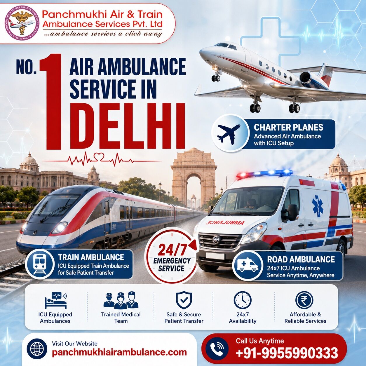 New Delhi, Health, Panchmukhi Air Ambulance From Delhi - Air Medical Transport Arranged In Time