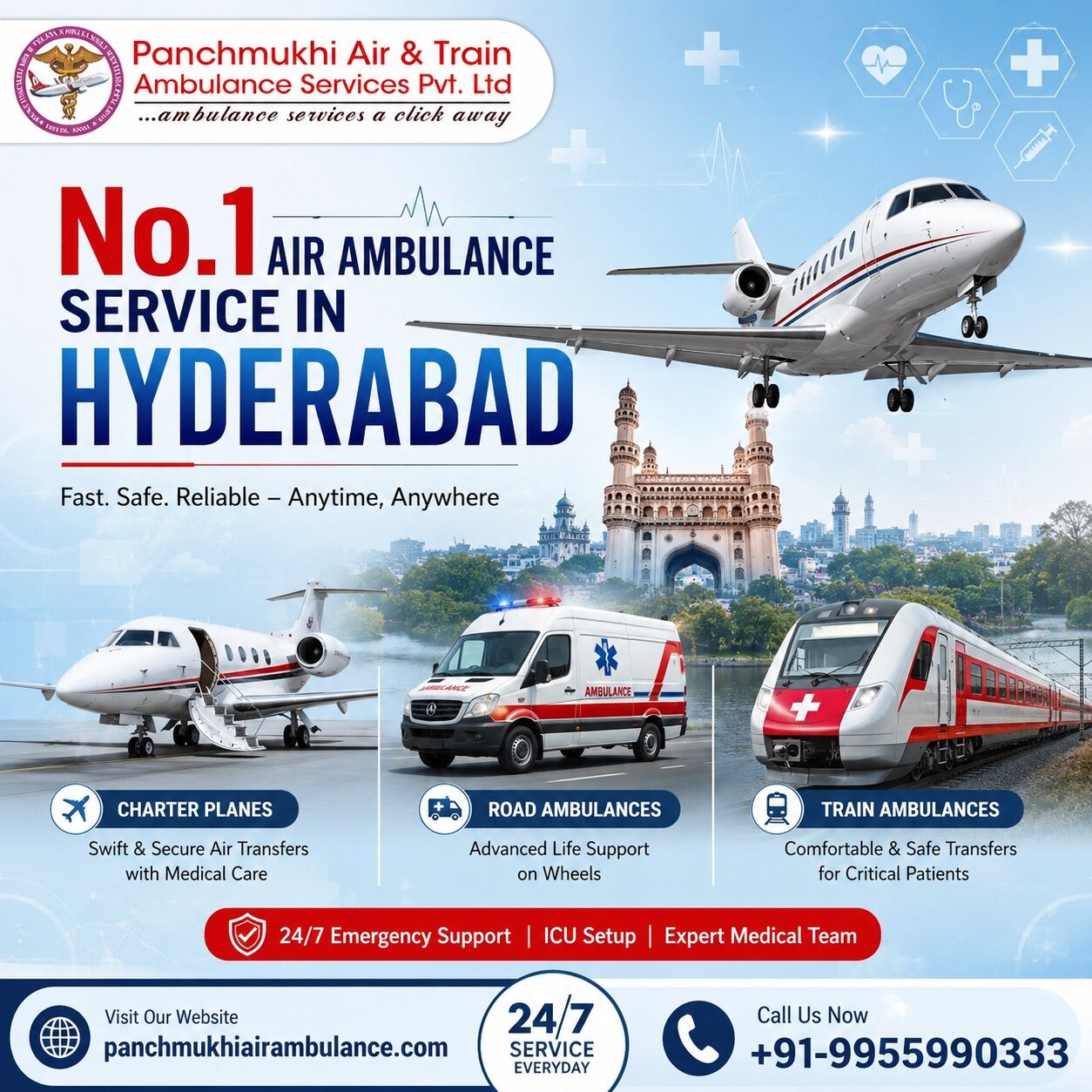 Hyderabad, Health, Panchmukhi Hi Tech Air Ambulance In Hyderabad- Swift Patient Evacuation Without Risking
