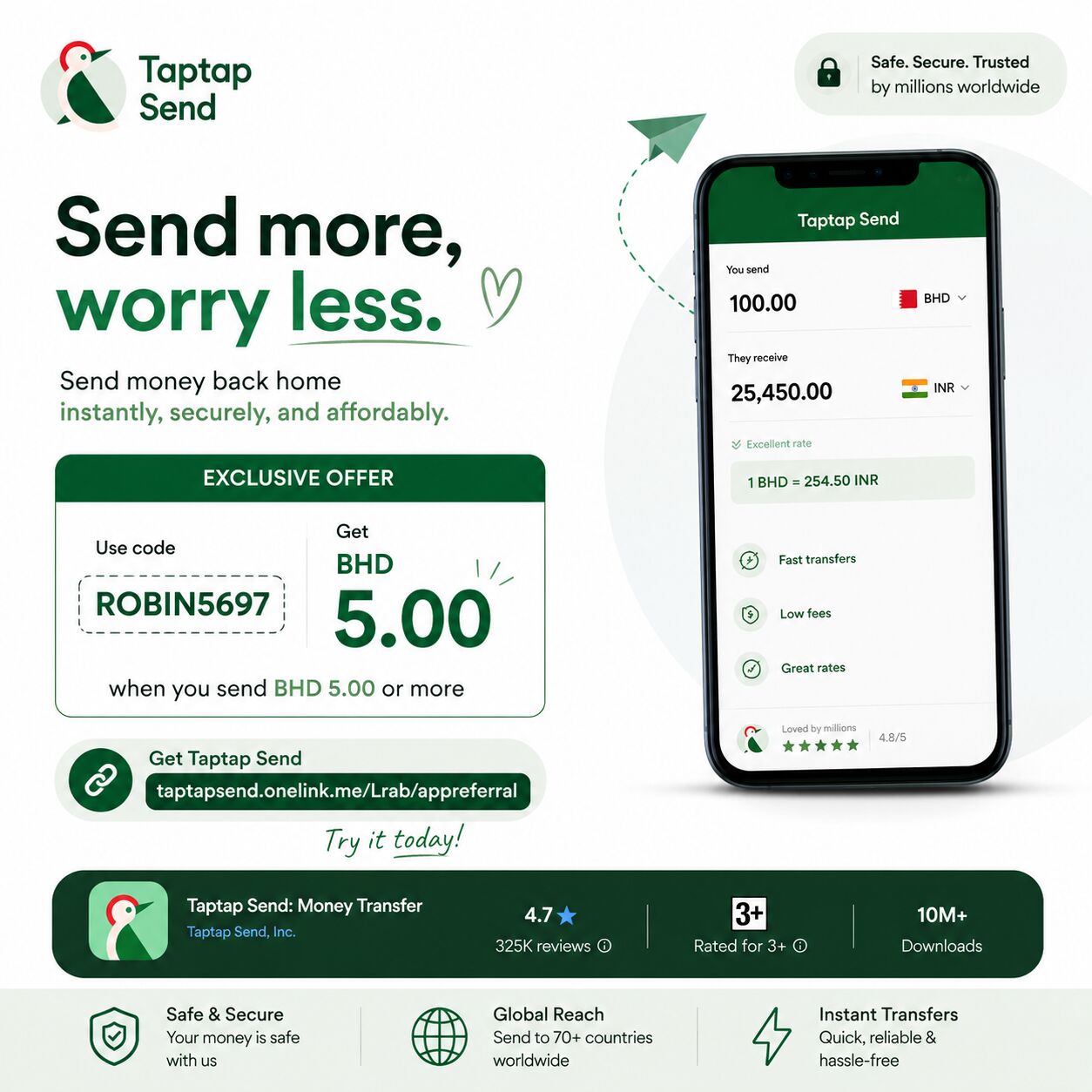 Manama, Tickets, Zero Transfer Fee & 5BD Bonus When Sending Money