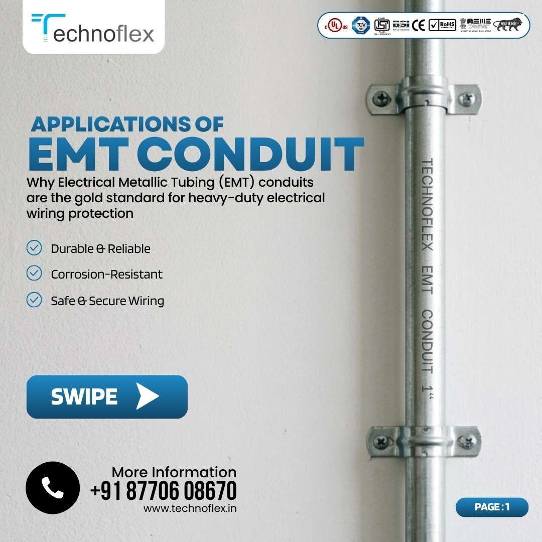 Indore, Electrical & Plumbing, # EMT Conduit Supplier In Oman &ndash; Premium Electrical Metal Tubing By Technoflex