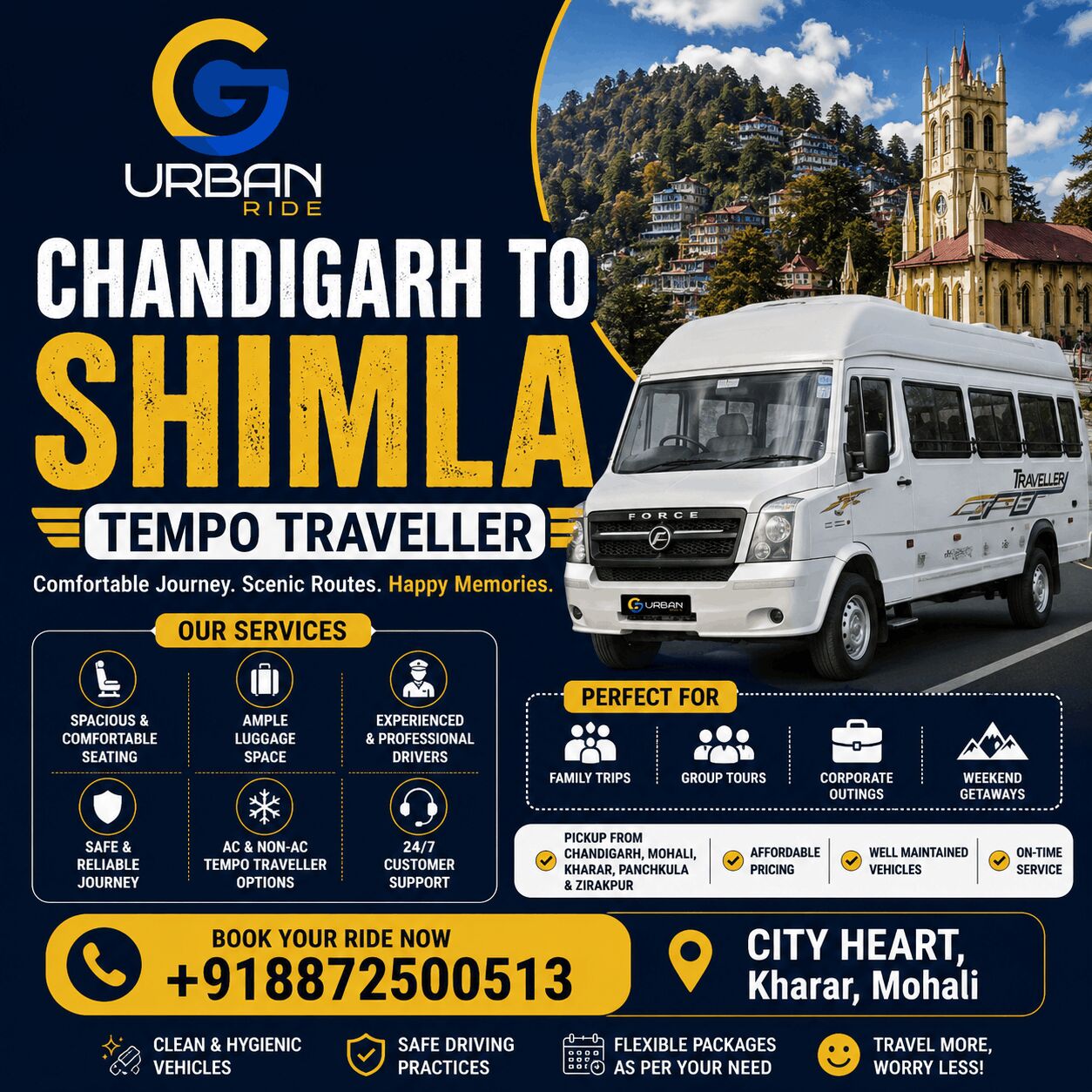 Chandigarh, Travel, Best Chandigarh To Shimla Tempo Traveller For Family & Group Tours