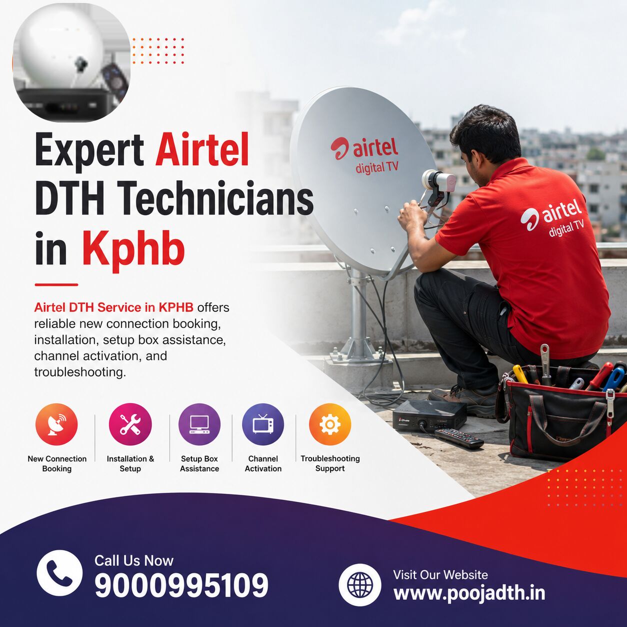 Mumbai, Television, Expert Airtel DTH Technicians In Kphb