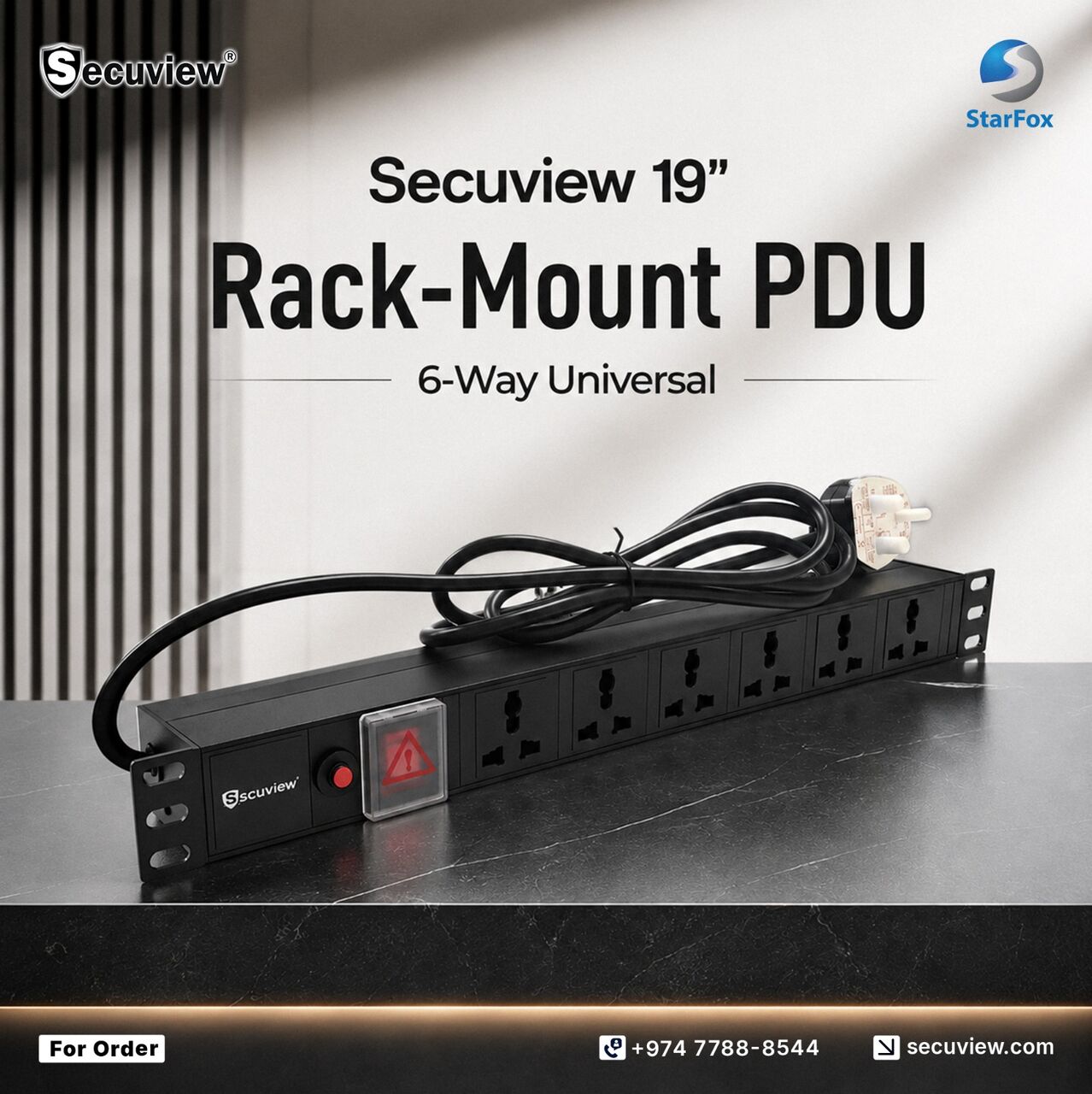 Doha, Electronics, QAR 65,  Secuview 19&Prime; Rack-Mount PDU| 6-Way Universal | High-Efficiency Power Distribution.