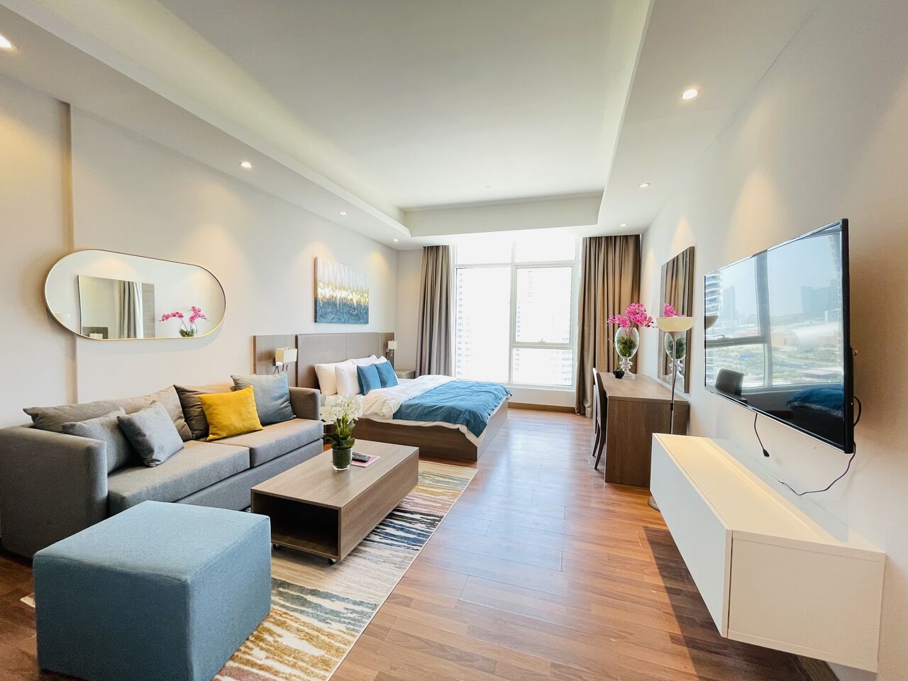 Sanabis, Apartments, Flats, Houses & Villas, BHD 250/month,  Furnished,  Studio,  60 Sq. Meter,  Luxurious Studio Apartment For Rent 250BD/ Month. High Floor | Limited Unit | Elegant
