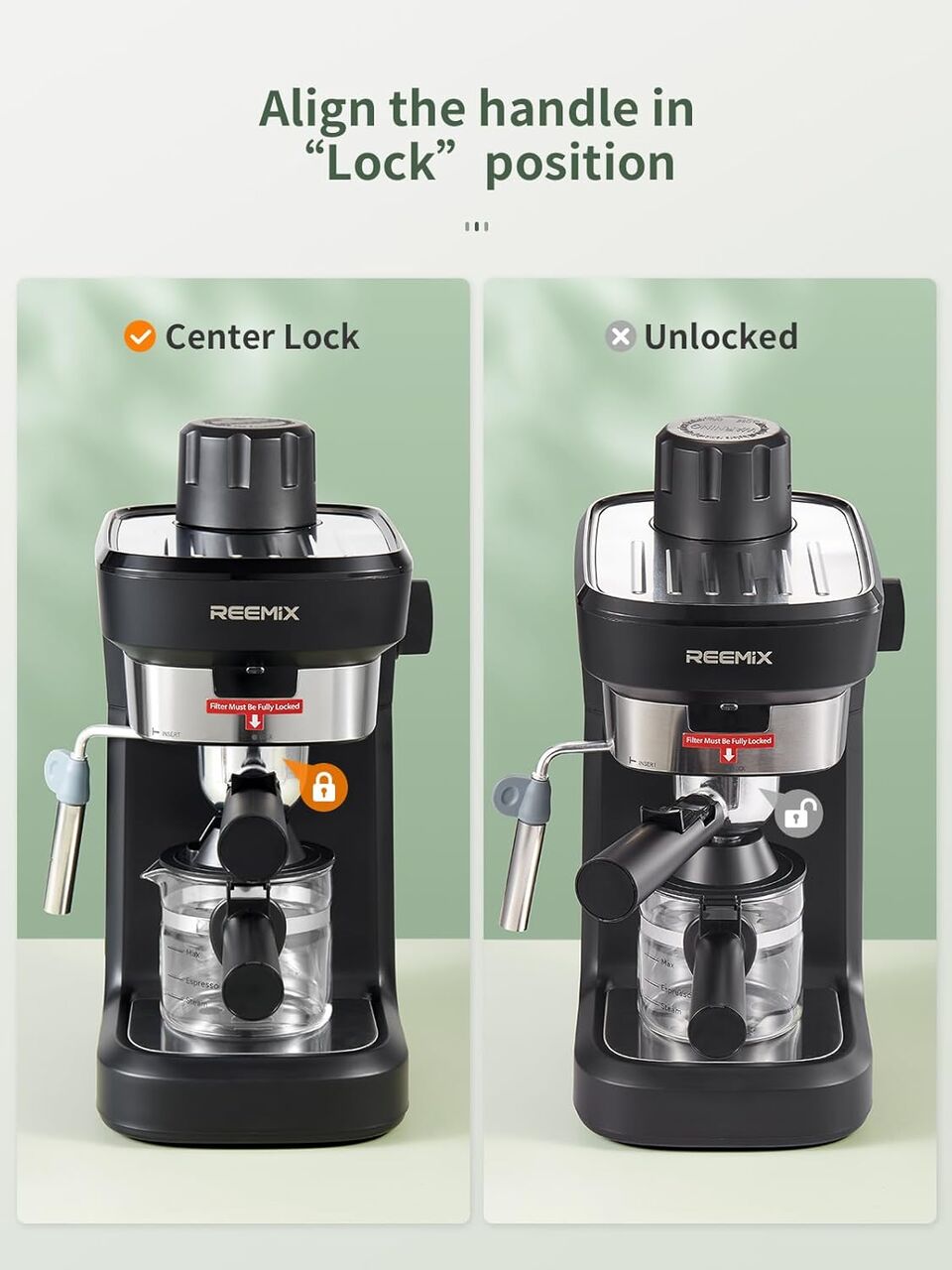 Moscow, General, Reemix Espresso Machine 6 Bar, Rich Crema Coffee Maker | Auto Pressure Relief, Compact Hom