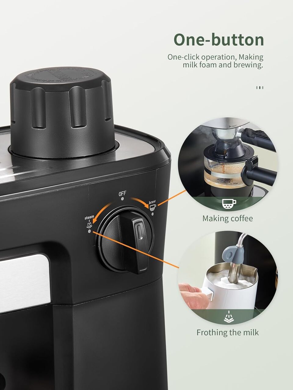Moscow, General, Reemix Espresso Machine 6 Bar, Rich Crema Coffee Maker | Auto Pressure Relief, Compact Hom