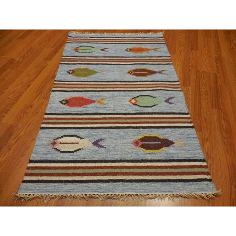 New York, Appliances, USD 195,  Handmade Fish Rug | 3x5 Turkish Oushak Rugs Wool Area Rug