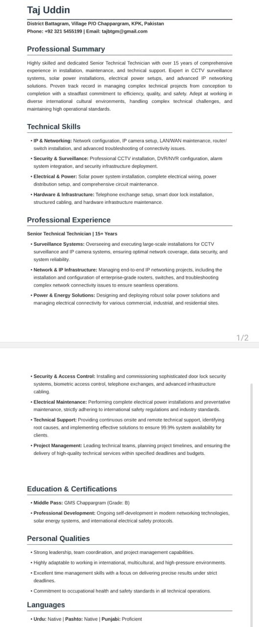 Riyadh, Job Seekers, CCTV & ELV Technician