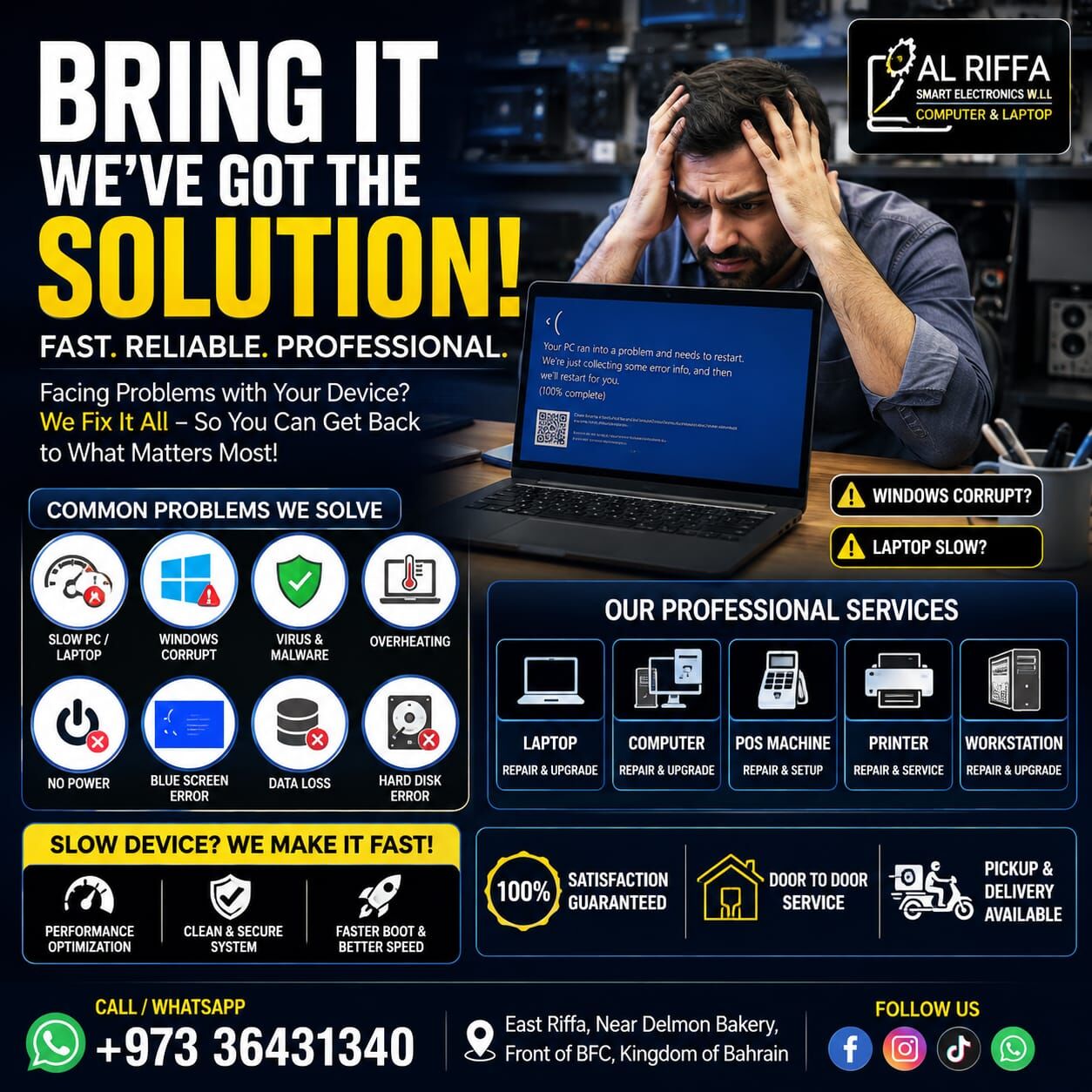 East Riffa, Computers, BHD 3,  Professional Computer, Laptop (Hardware, Software Repairing & Services) Buying & Selling