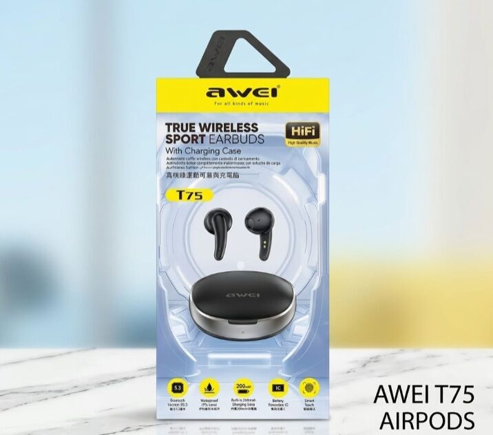 Manama, Electronics, BHD 7,  Awei T75 True Wireless Sport Earbuds