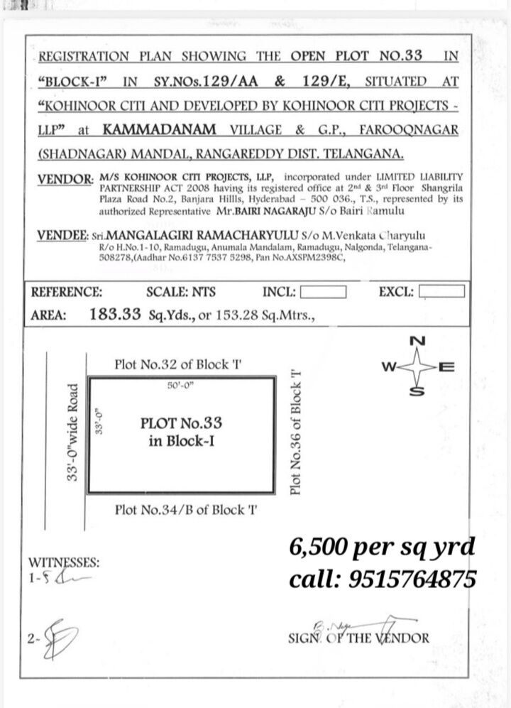Hyderabad, Real Estate For Sale, INR 6000,  150 Sq. Yard,  Resale Plots  (2) In Ventures On Reasonable Prices; 6,000 Per Sq Yard Shadnagar