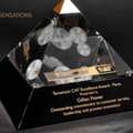 Elegant Engraved Crystal Awards For Business Excellence