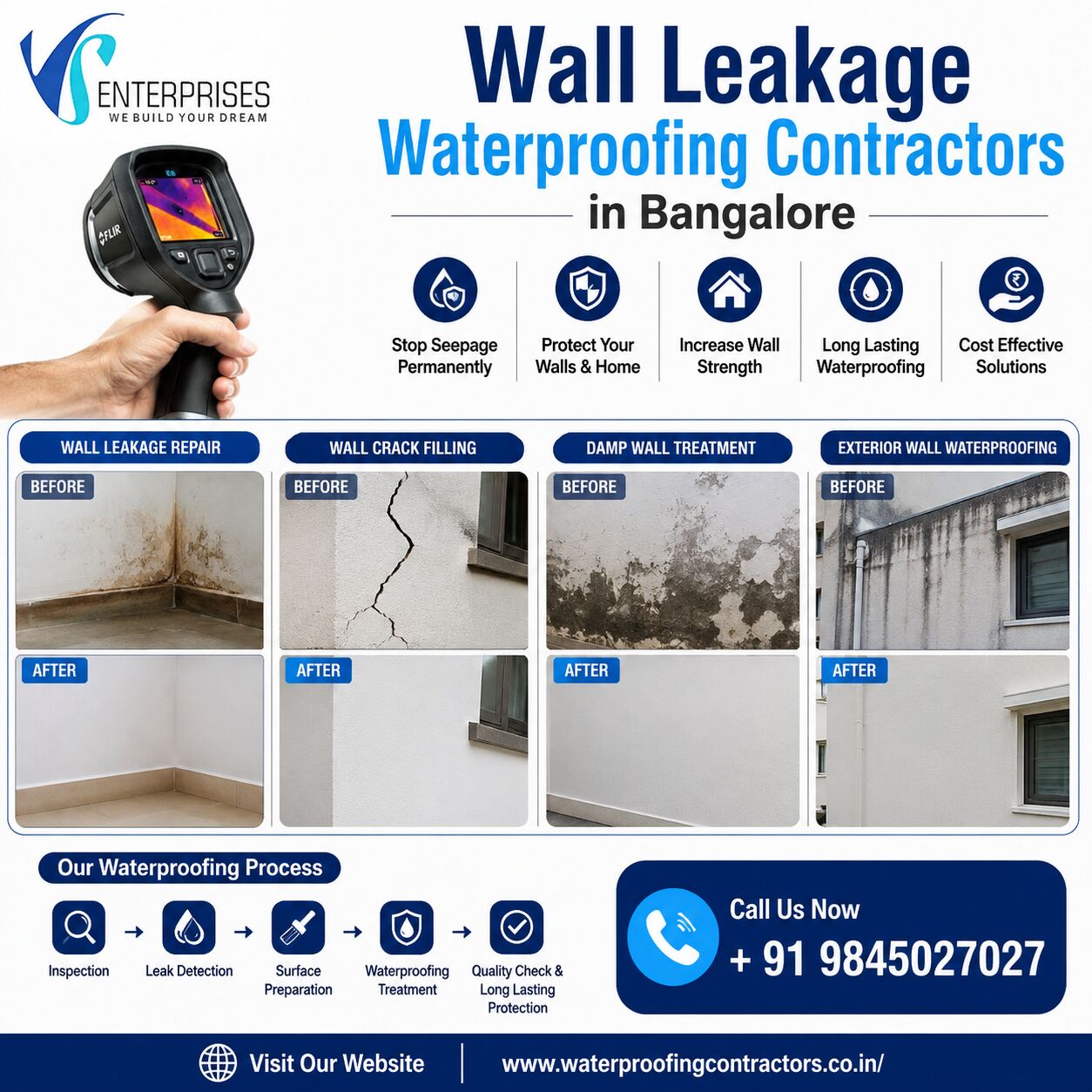 Bangalore, Construction, Wall Leakage Waterproofing Contractors In Bangalore