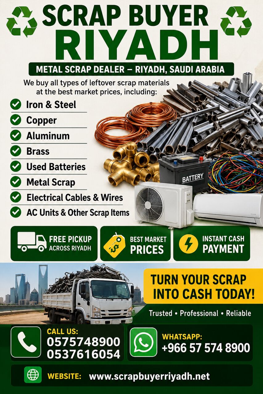 Ad Diriyah, Items Wanted, Metal Scraps Buyer Riyadh Scraps Dealer Contact +966575748900