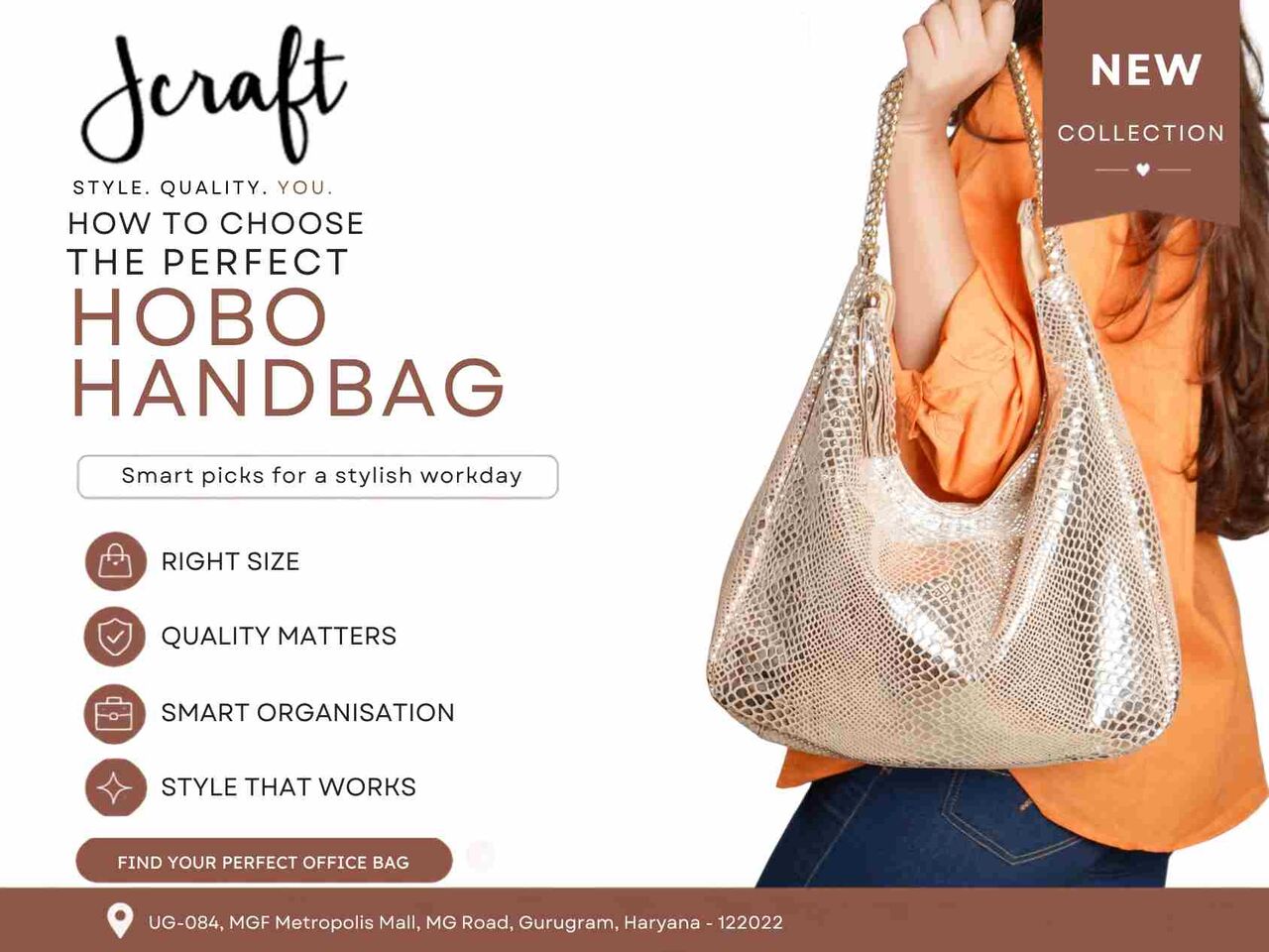 Gurugram, Clothing & Accessories, Premium Leather Bags & Shoulder Bags For Women | JCraft Handbags Gurugram