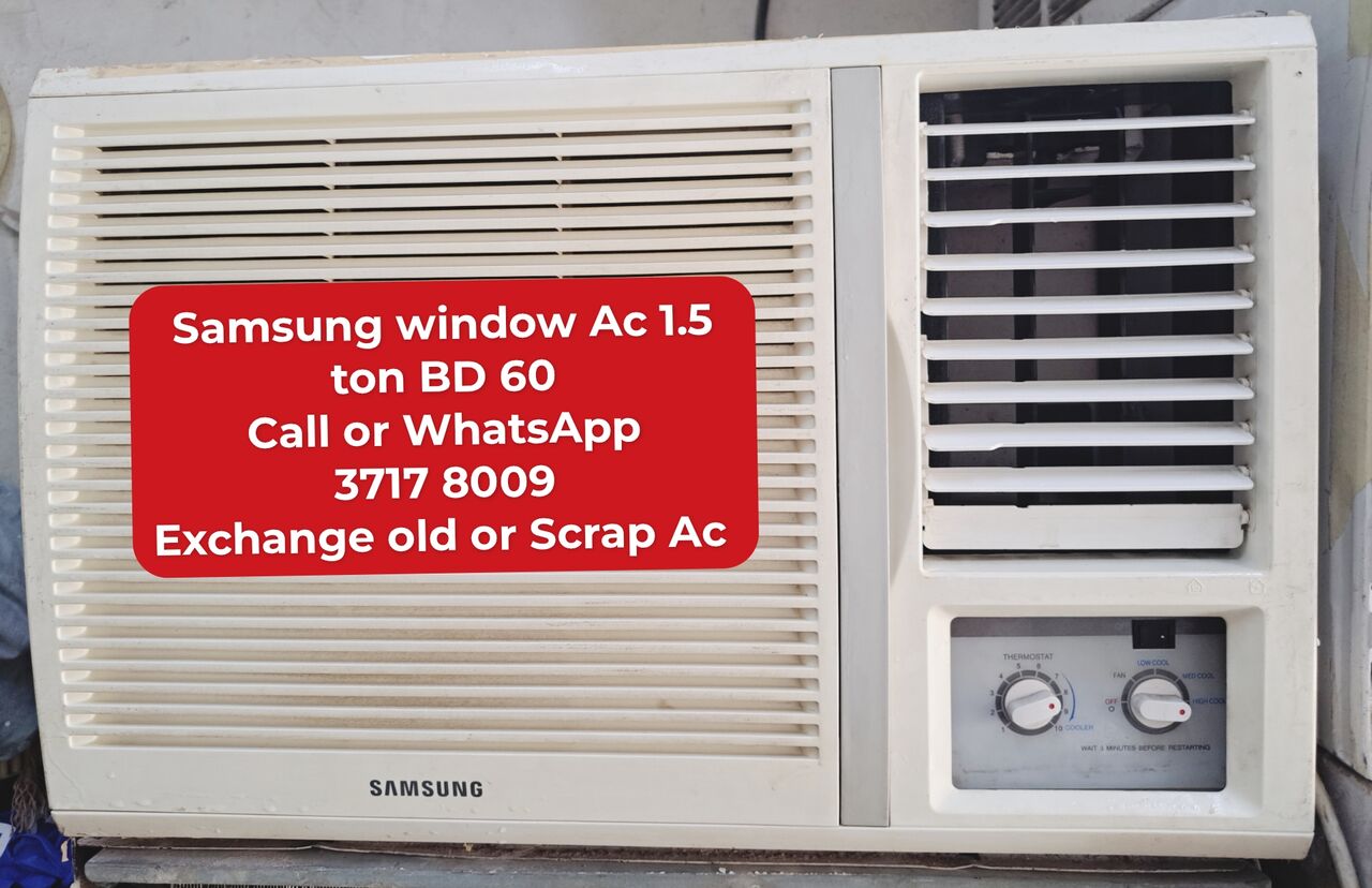 Manama, Air Conditioners, BHD 60,  🌐🌍Samsung Window Ac 1.5 Ton In Good Condition For Sale With Delivery And Fixing