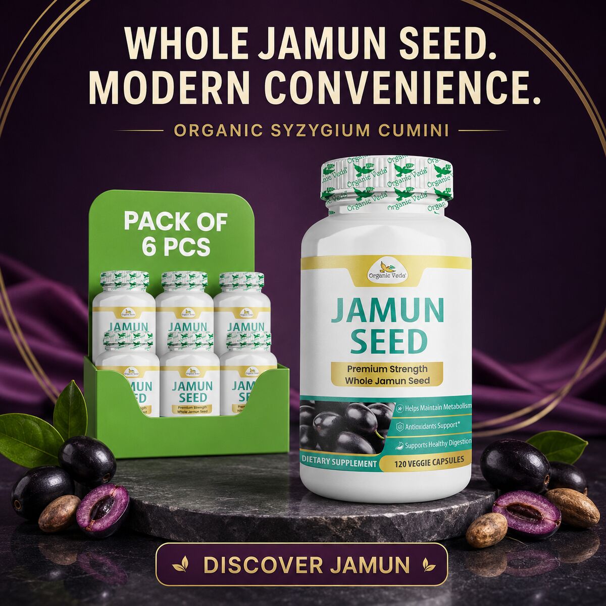 Austin, Health & Beauty Items, USD 83,  Organic Jamun Seed Capsules &ndash; Clean Botanical Nutrition | Wholistic Zone