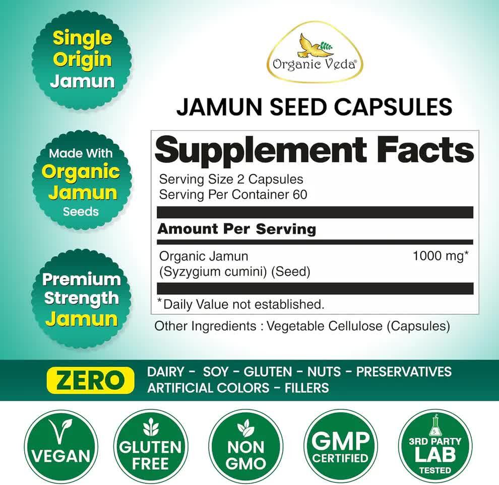 Austin, Health & Beauty Items, USD 83,  Organic Jamun Seed Capsules &ndash; Clean Botanical Nutrition | Wholistic Zone