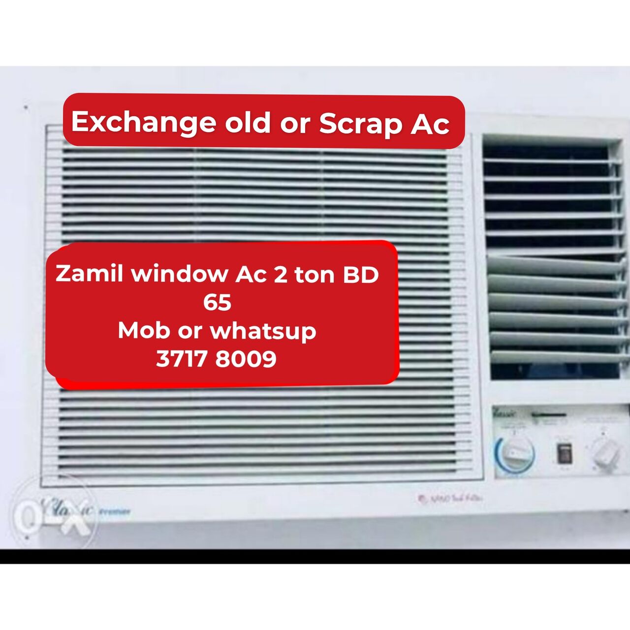 Manama, Air Conditioners, BHD 65,  🌐🌍Zamil Window Ac 2 Ton In Good Condition For Sale With Delivery And Fixing
