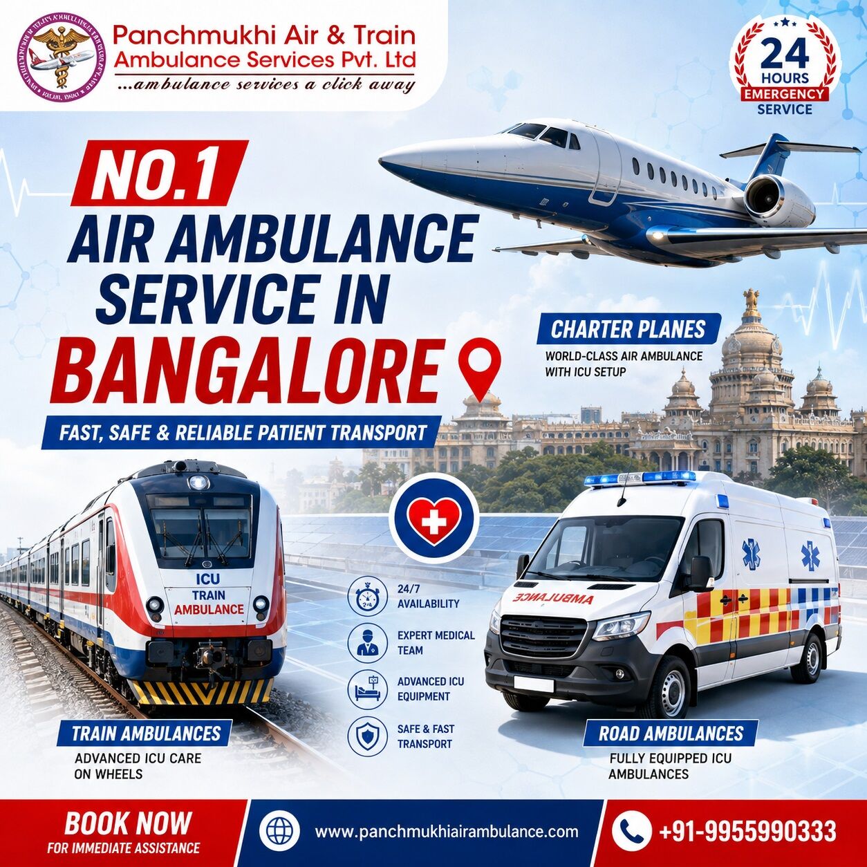 Bangalore, Lessons Wanted, Choose Panchmukhi Air Ambulance Service In Bangalore For The Quickest Possible Patient
