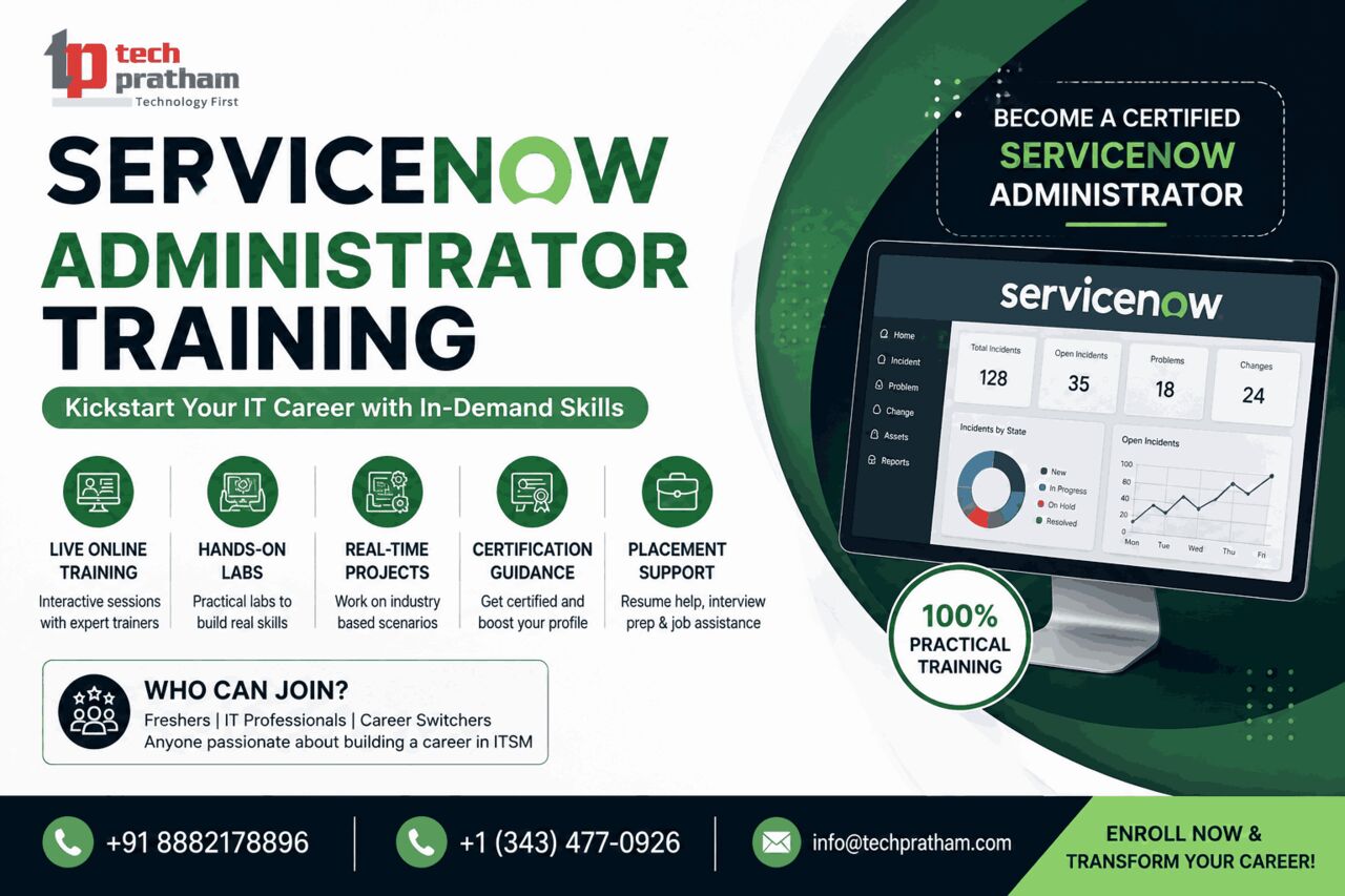Noida, Education, ServiceNow Administrator Training | Online Course With Certification & Placement