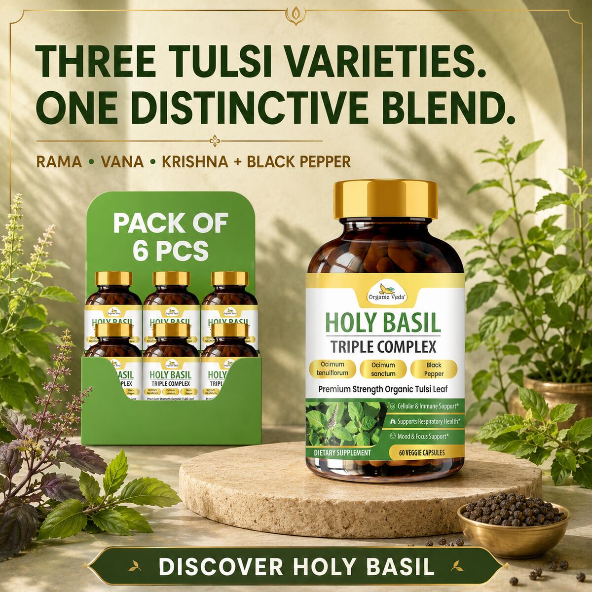Austin, Health & Beauty Items, USD 83,  Organic Holy Basil Triple Complex &ndash; Three Tulsi Varieties In One | Wholistic Zone