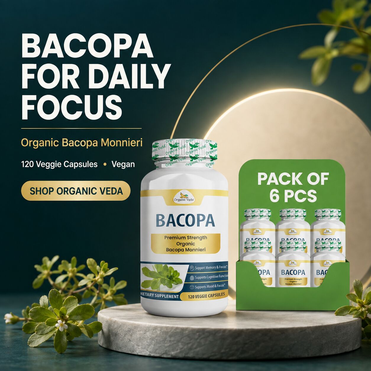 Austin, Health & Beauty Items, USD 83,  Organic Veda Bacopa Capsules &ndash; Plant-Based Support For Focus And Daily Wellness