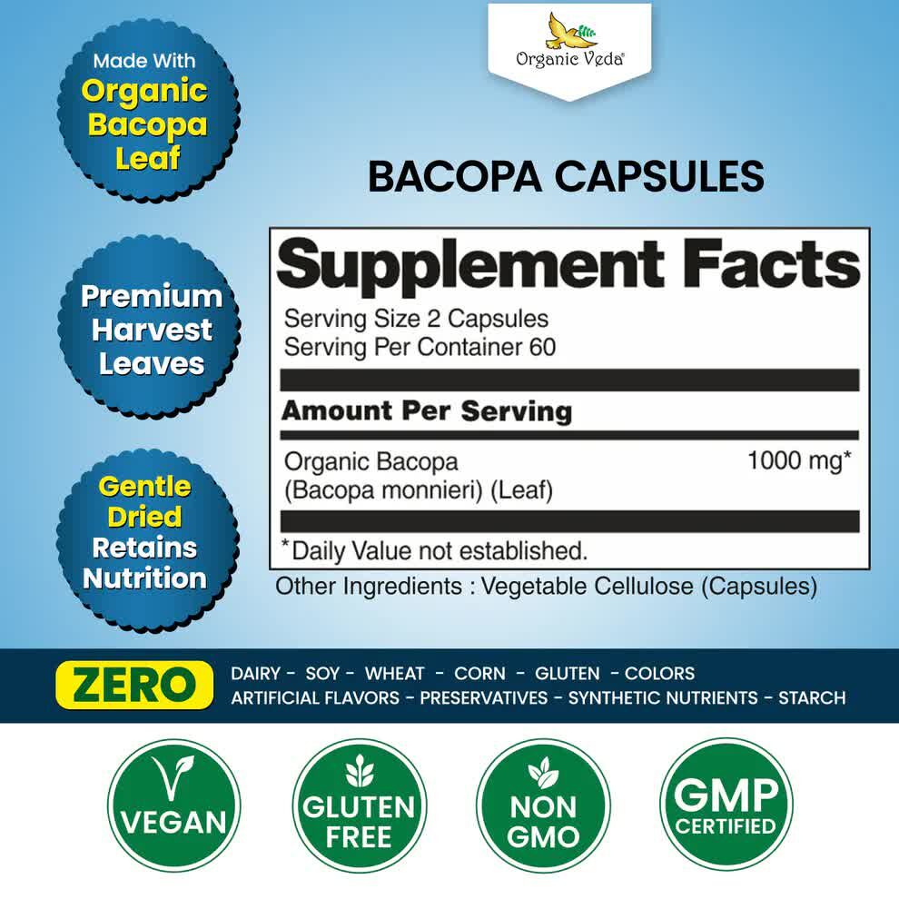 Austin, Health & Beauty Items, USD 83,  Organic Veda Bacopa Capsules &ndash; Plant-Based Support For Focus And Daily Wellness