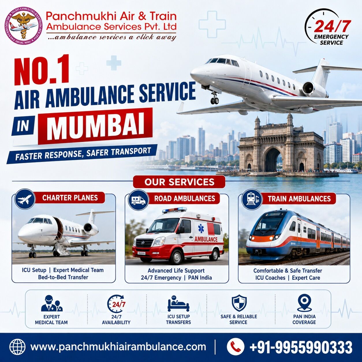 Mumbai, Health, Panchmukhi Air Ambulance Service In Mumbai Provides Reliable Healthcare Transportation