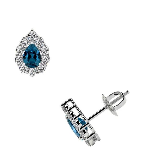 New York, Jewelry, USD 1814,  London Blue Topaz Earrings Fine Gemstone Jewelry