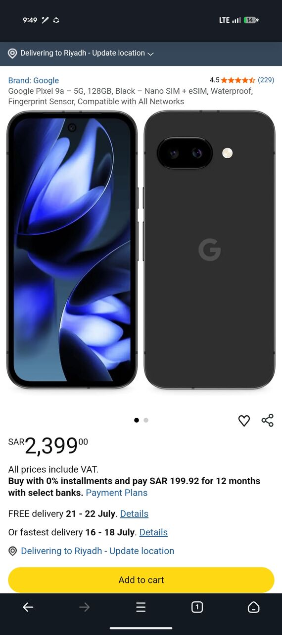 Jubail, Mobile Phones, SAR 1650,  Google Pixel 9a Full Box, Just 2 Months Used, Like Brand New.