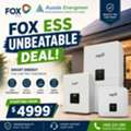AUD 4999,  FOX ESS Home Battery Systems &ndash; Smart Energy Storage From $4,999