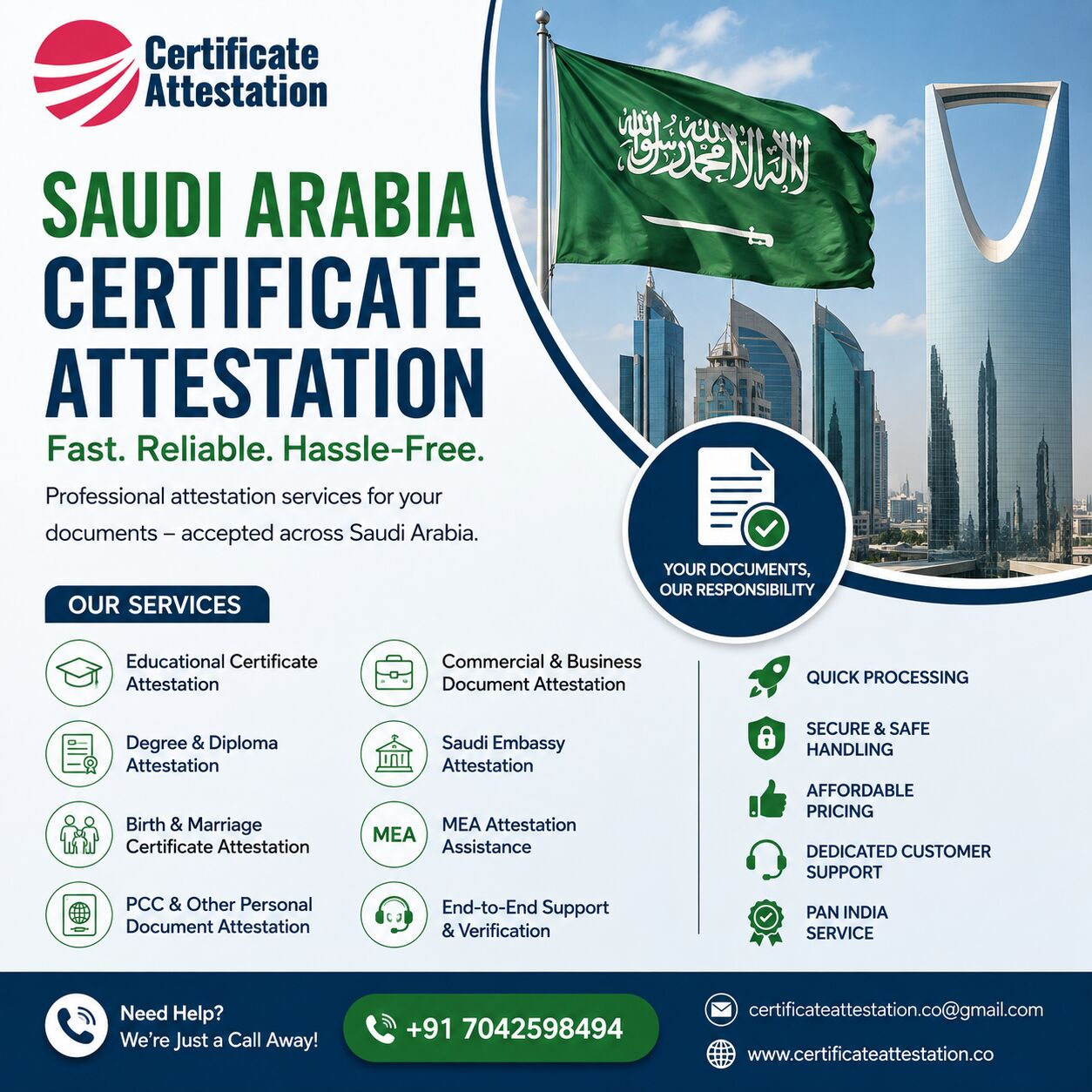 Mumbai, Legal, Saudi Arabia Certificate Attestation Services | Fast & Trusted Assistance