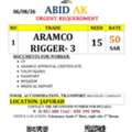 URGENT RECRUITMENT ARAMCO RIGGER 3