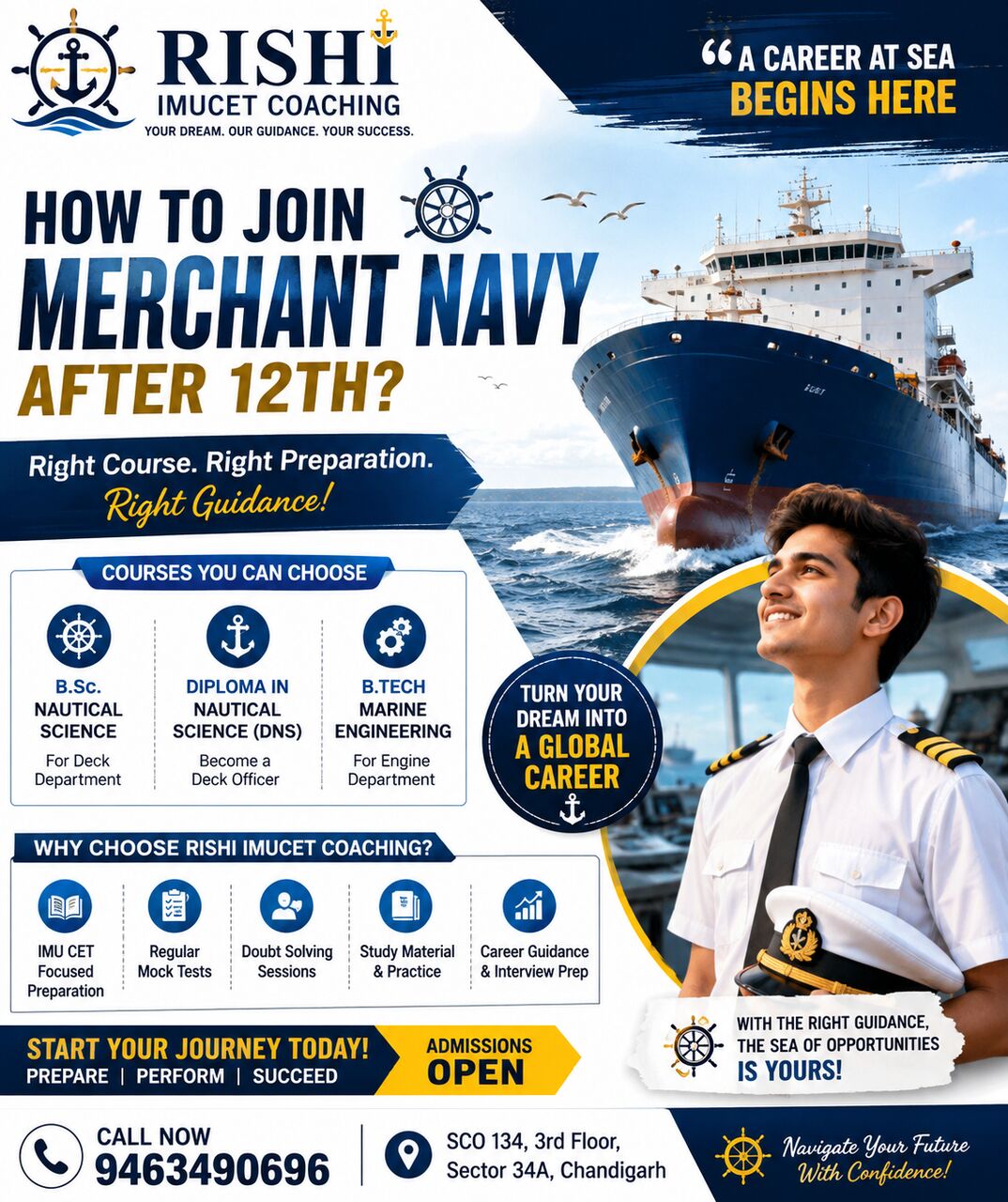 Chandigarh Tricity, Education, How To Join Merchant Navy After 12th?