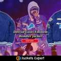 USD 129, Detroit Lions Eminem Blue Bomber Jacket – Premium NFL Inspired Jacket