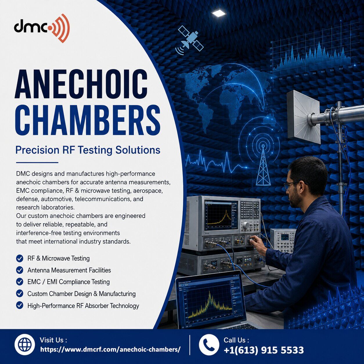 Los Angeles, Business, Premium Anechoic Chambers Manufacturer | Custom RF Testing Solutions By DMC