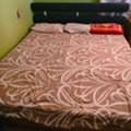 SAR 200,  Queen Size Wooden Bed Frame With Upholstered Headboard