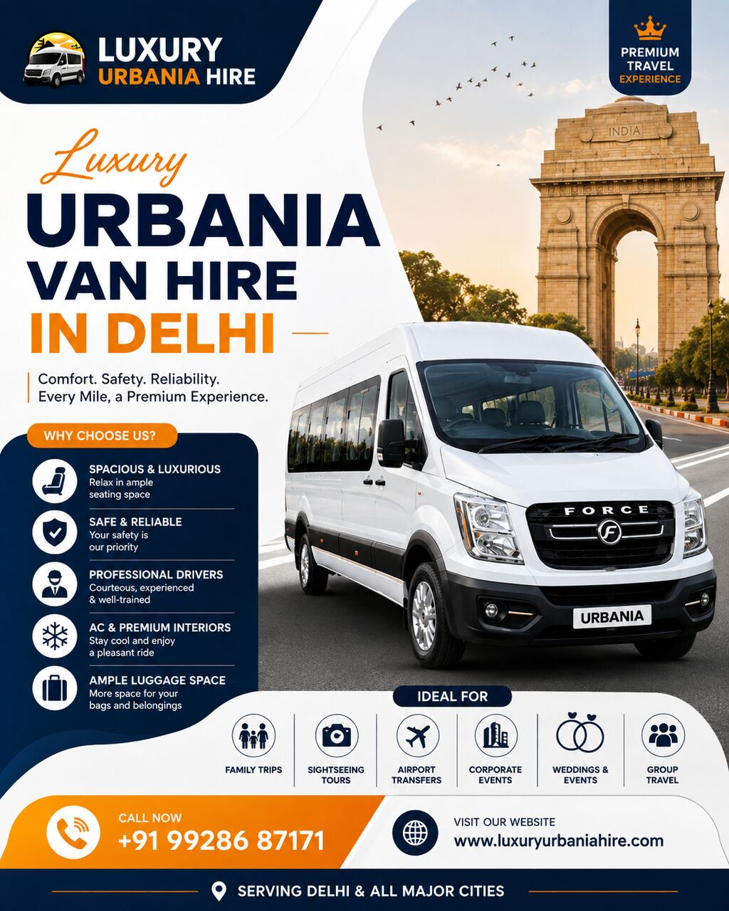 New Delhi, Travel, Luxury Urbania Van Hire In Delhi | Premium Travel Service
