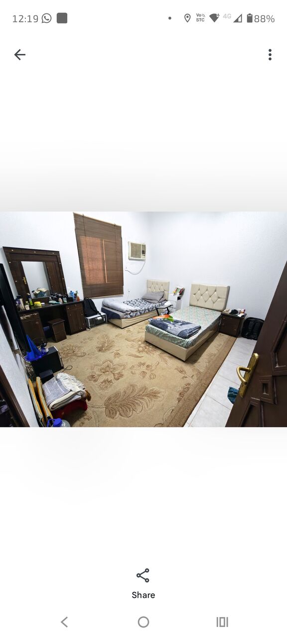 Riyadh, Rooms for Rent, SAR 1400/month,  1 Room In 3 Bed Room Flat Becholar Only