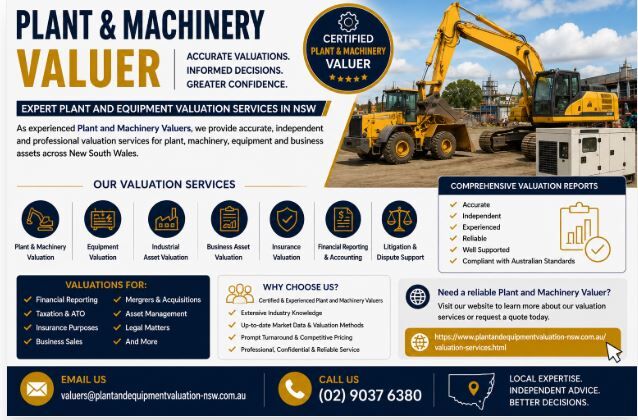 Sydney, Real Estate, Plant And Machinery Valuer &ndash; Professional Equipment Valuation Services