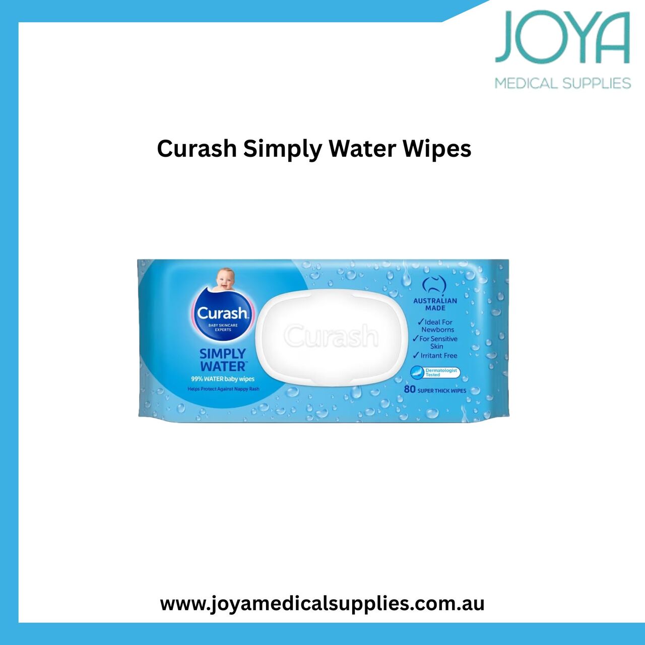 Sydney, Health & Beauty Items, Buy Curash Simply Water Wipes - Joya Medical Supplies | Australia