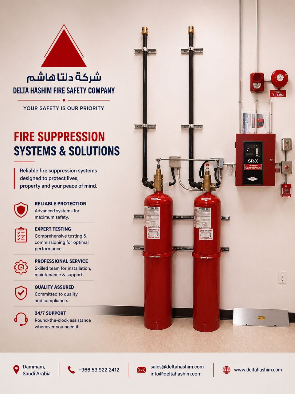 Dammam, Technical, FM200 Fire Suppression System, Supply, Installation & Maintenance Services In Dammam