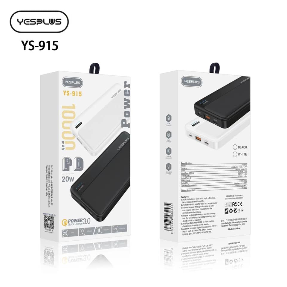Manama, Electronics, BHD 6,  YesPlus YS-915 10000mAh Power Bank Designed For Fast Charging