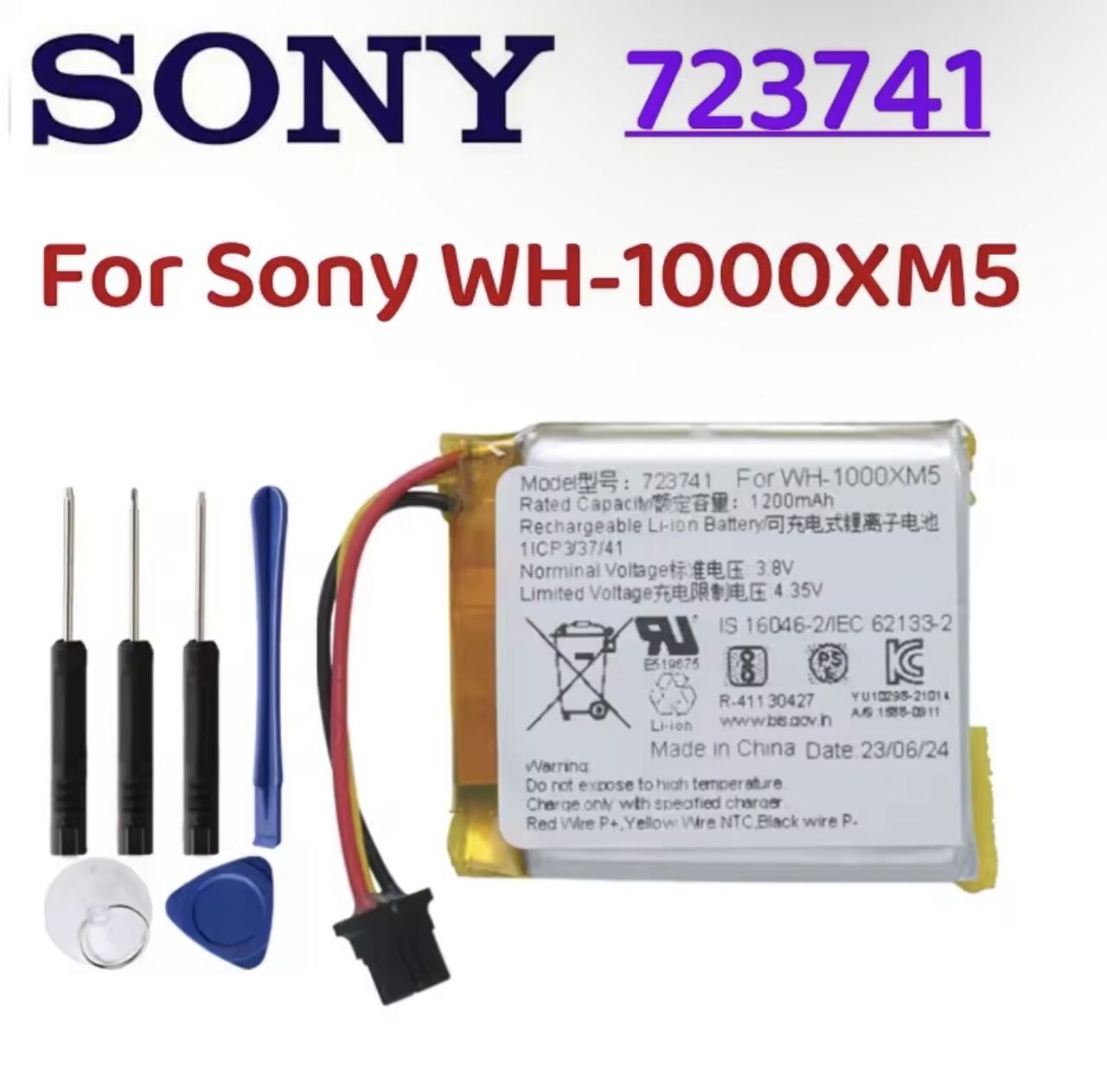 Khobar, Home Audio, SAR 100,  723741 Original Battery 1200mAh Battery For Sony WH-1000XM5 Bluetooth Headphone + Free Too