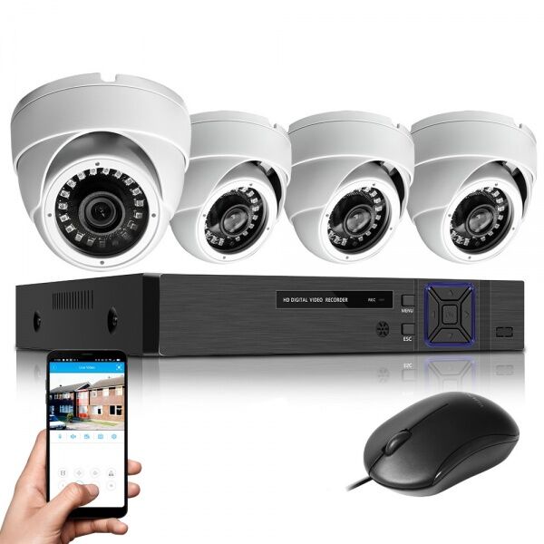 Manama, Computers, BHD 58,  New UNV CCTV Full Kit System 4 Channel DVR + 4 Cameras + 20MTR 4 Cable,1TB HDD,19" Monitor