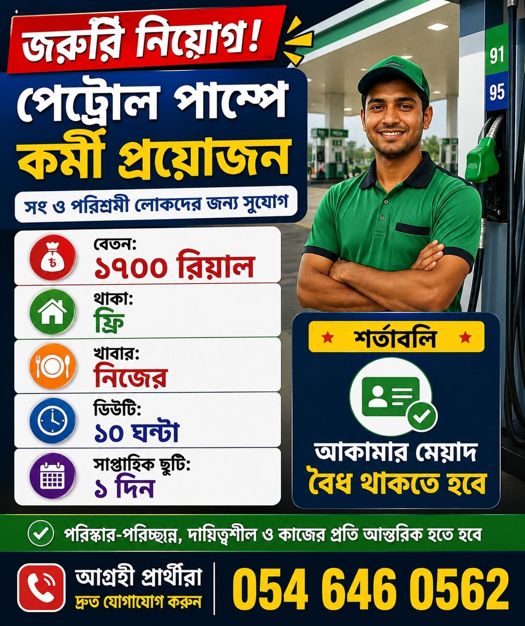 Jeddah, Job Seekers, PETROL PUMP WORKER