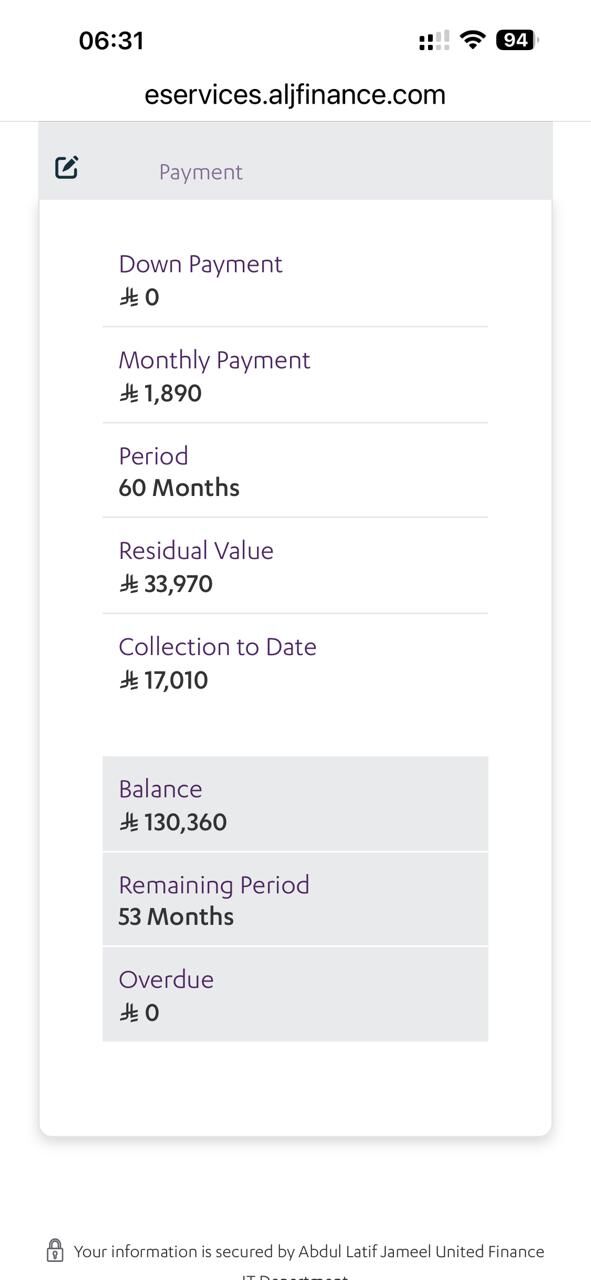 Riyadh, Vehicle Lease Transfer, SAR 130360,  Carolla Execetive 2.0