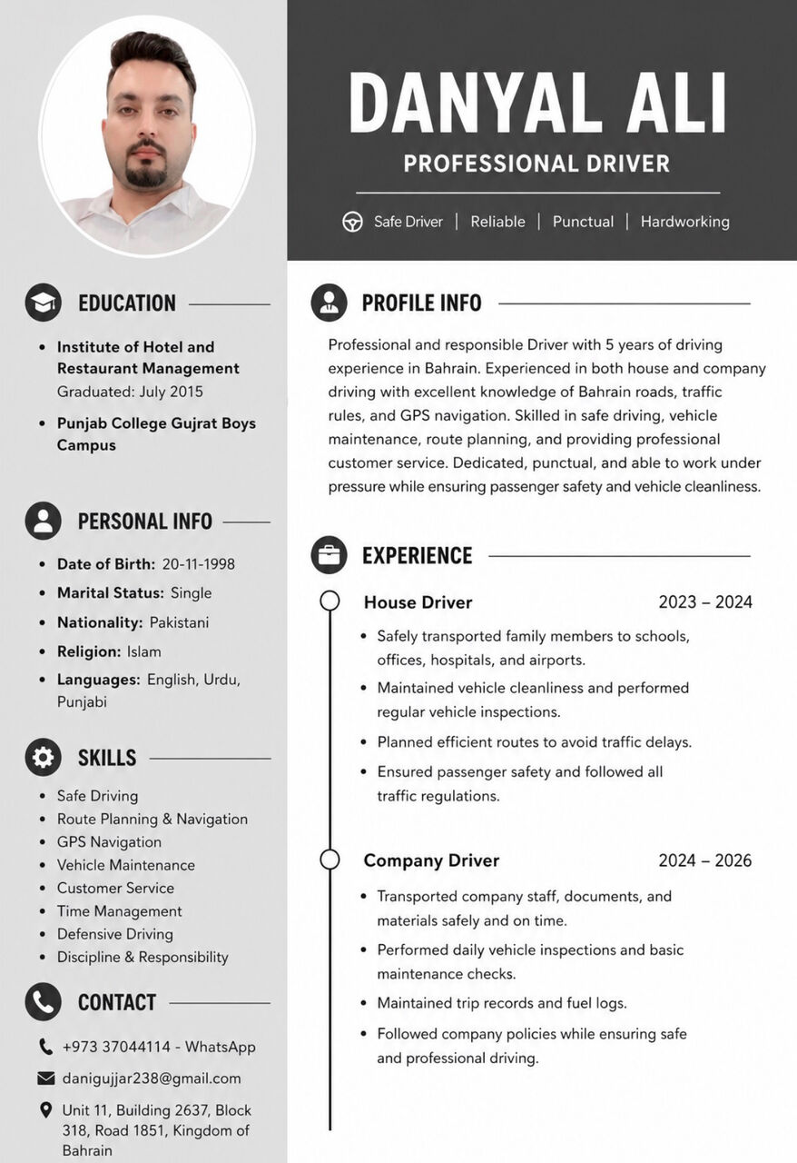 Manama, Job Seekers, Light Driver