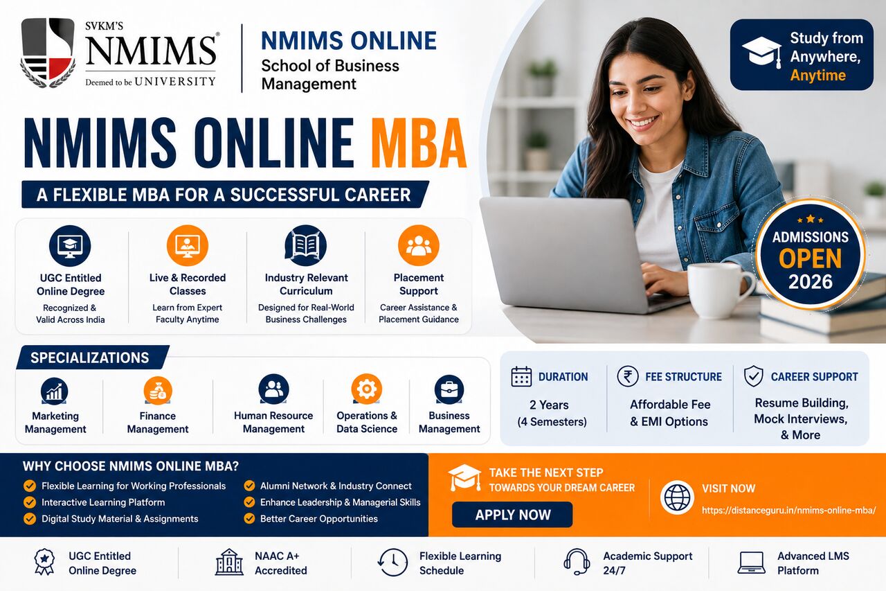 Pune, Education, NMIMS Online MBA 2026 &ndash; Fees, Eligibility, Admission & Specializations |Distance Guru